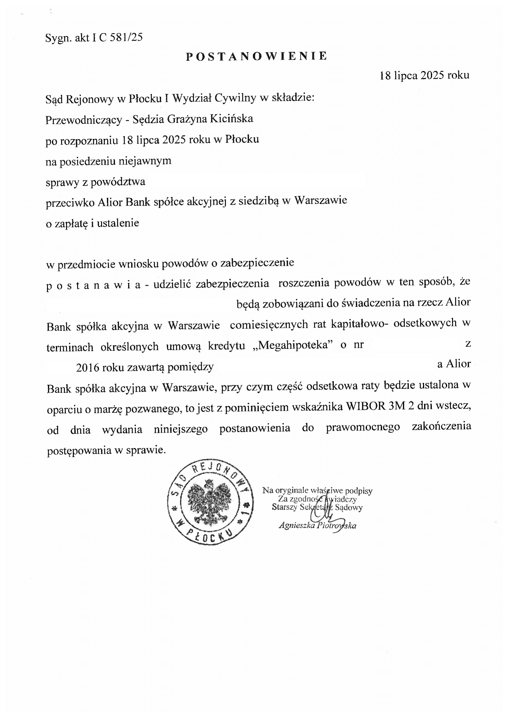 Postanowienie o zabezpieczeniu 4