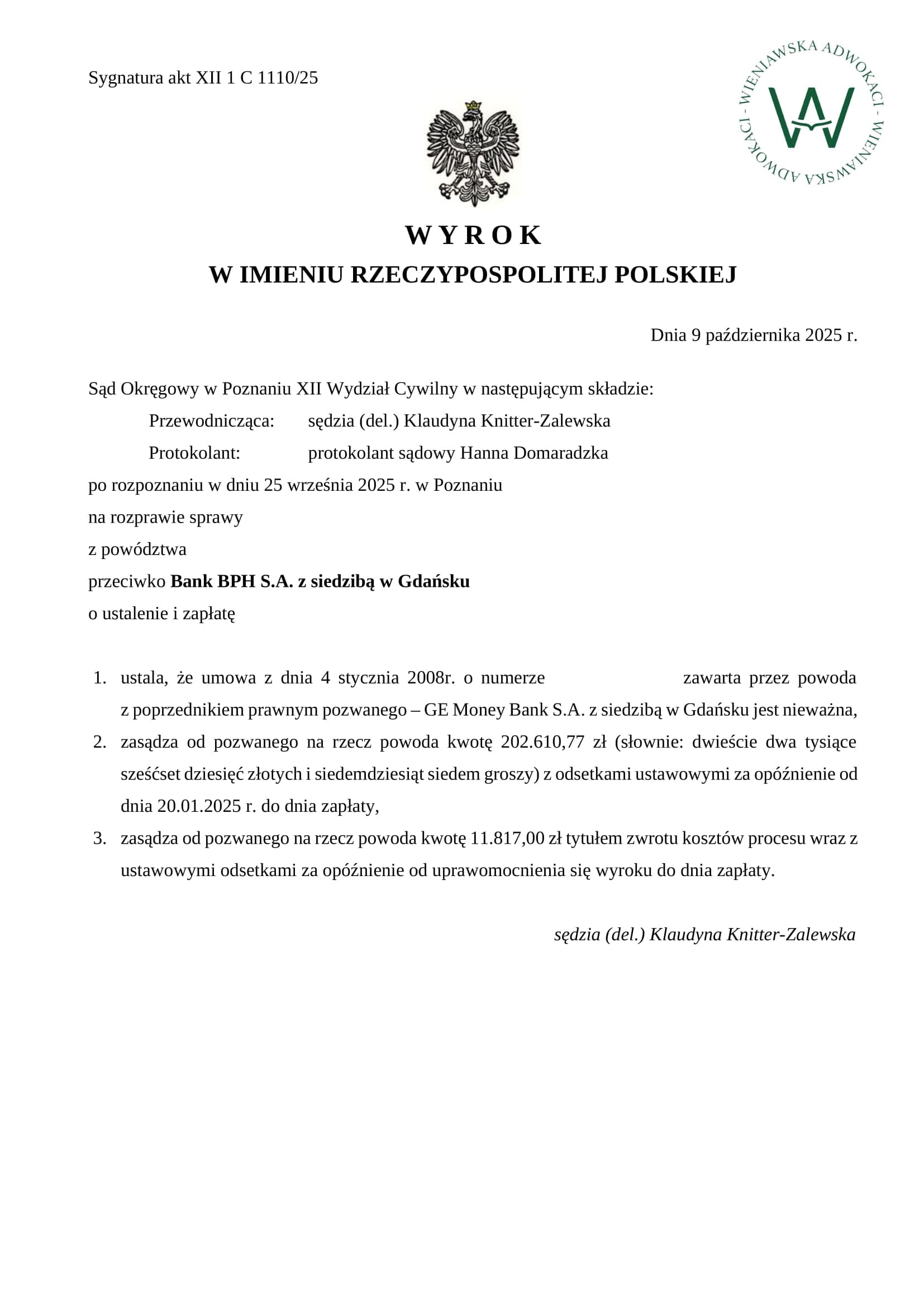 Wyrok — Wyrok nr 10