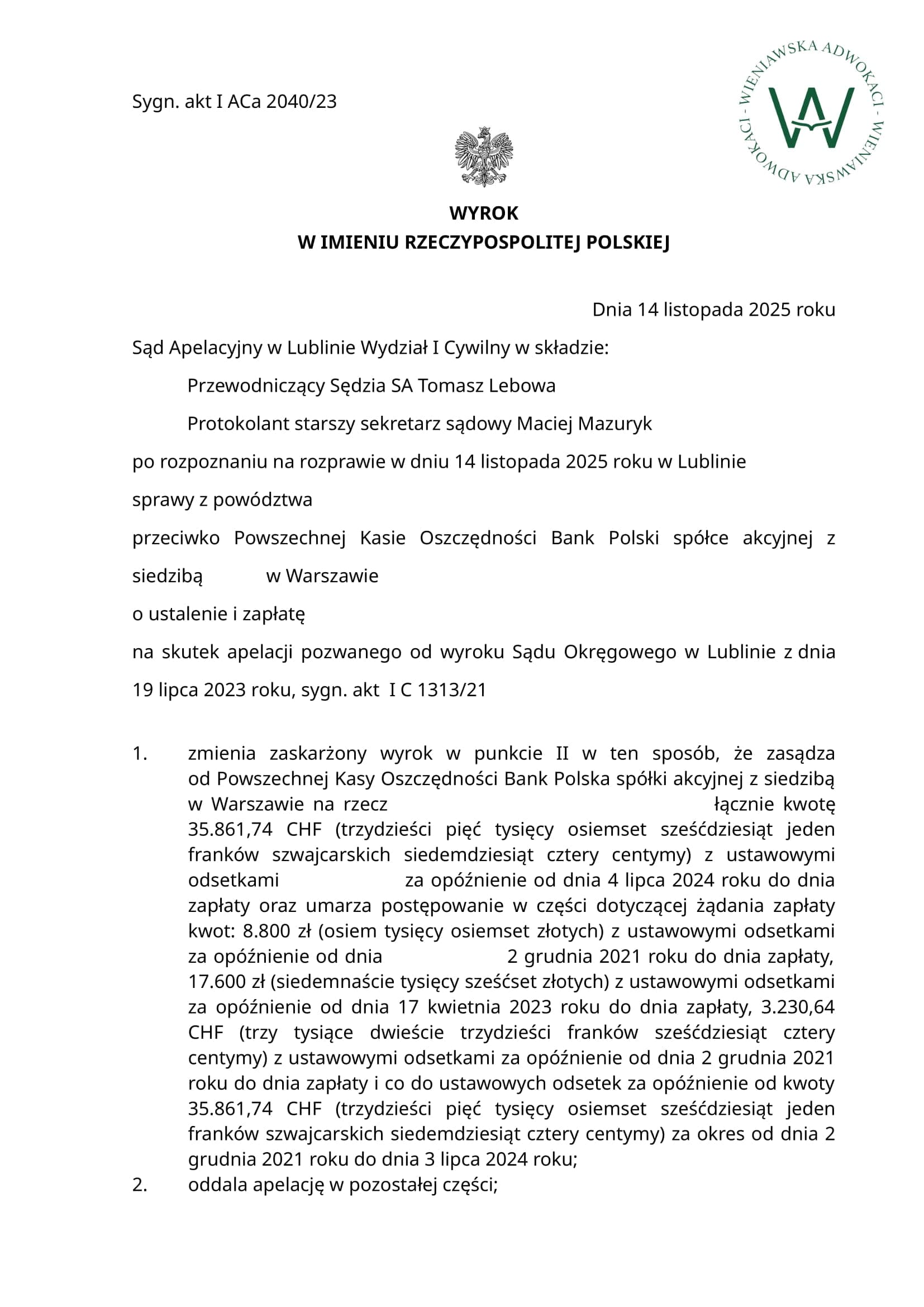 Wyrok — Wyrok nr 9