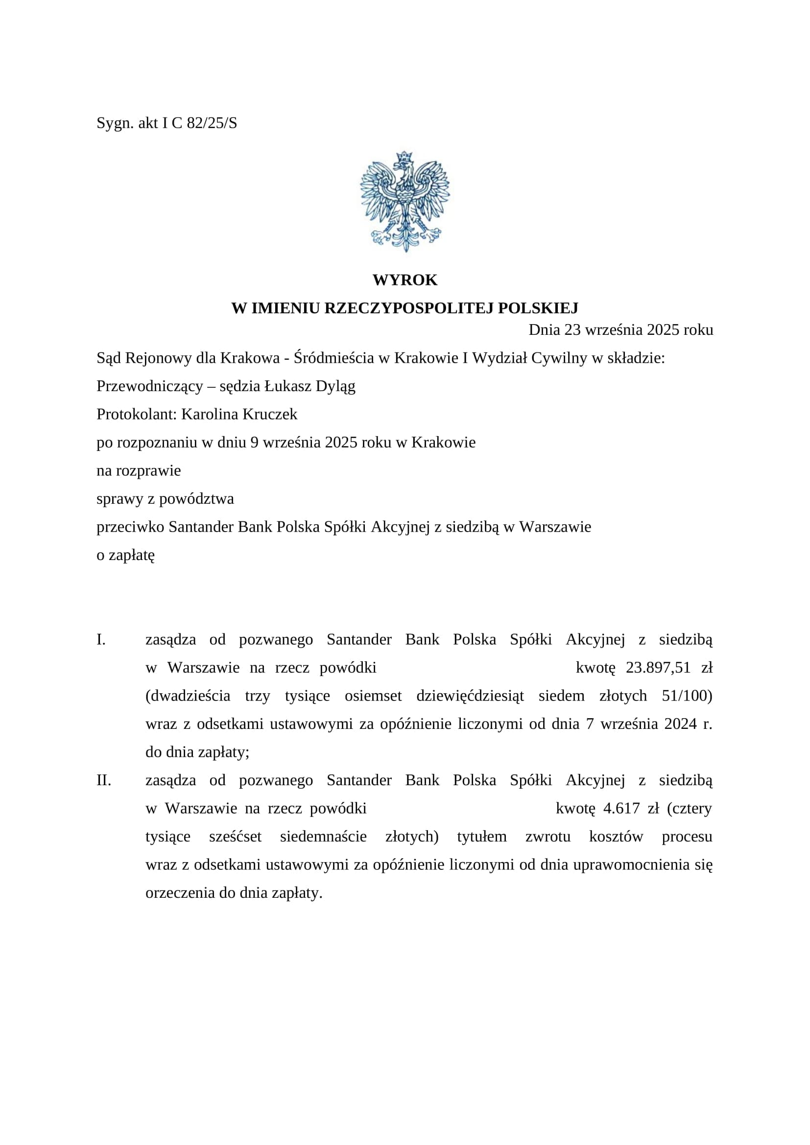 Wyrok — I C 82/25