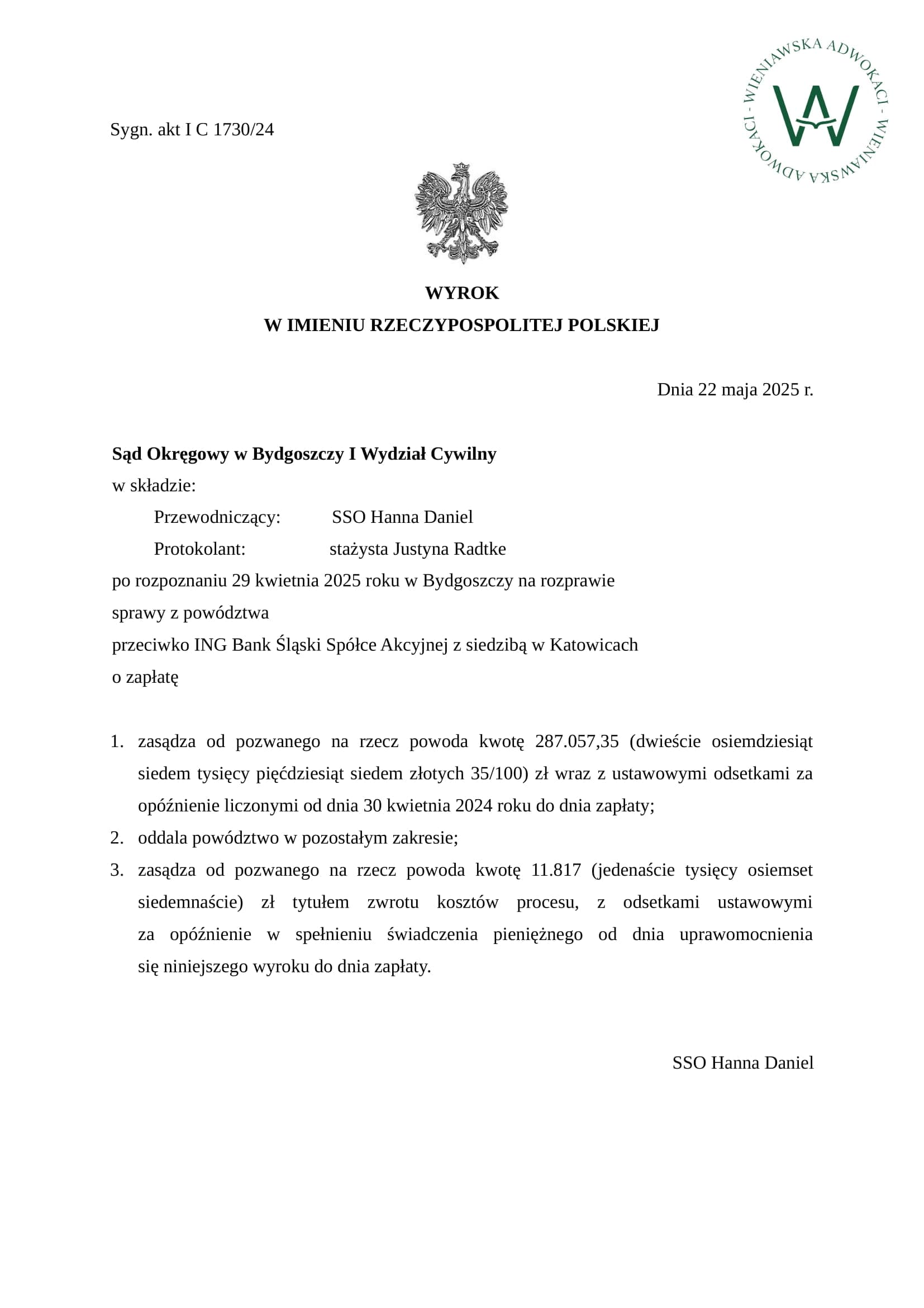 Prawomocny wyrok frankowy 2