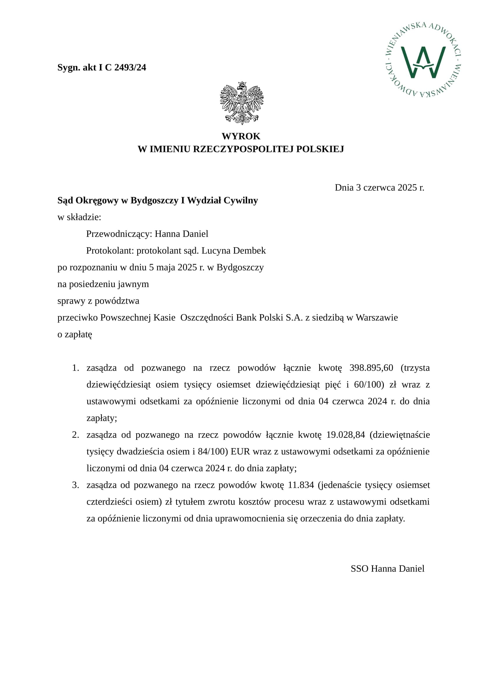 Prawomocny wyrok frankowy 3