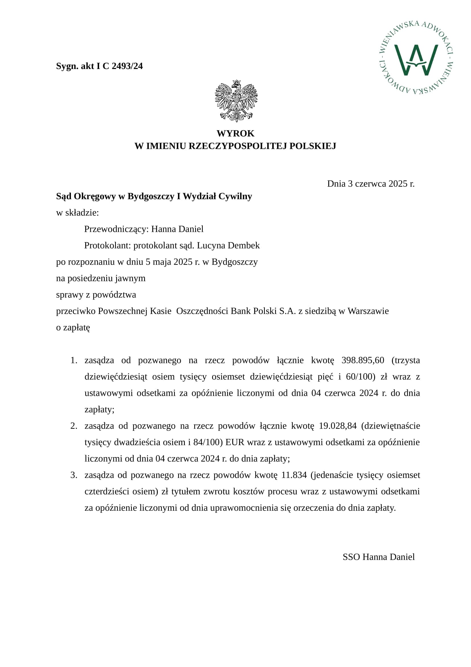 Prawomocny wyrok frankowy 4